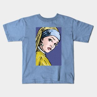 Lichtenstein Girl with a Pearl Earring Kids T-Shirt